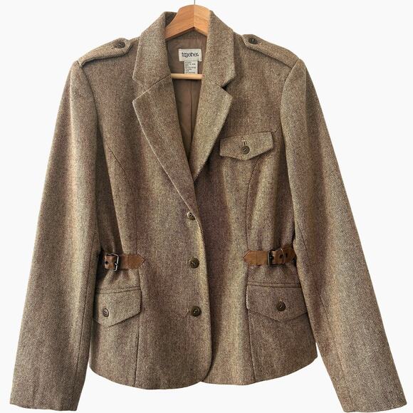 Brown Tweed Equestrian RL Style Jacket by Together Women's Size 10 Vintage - Picture 2 of 10